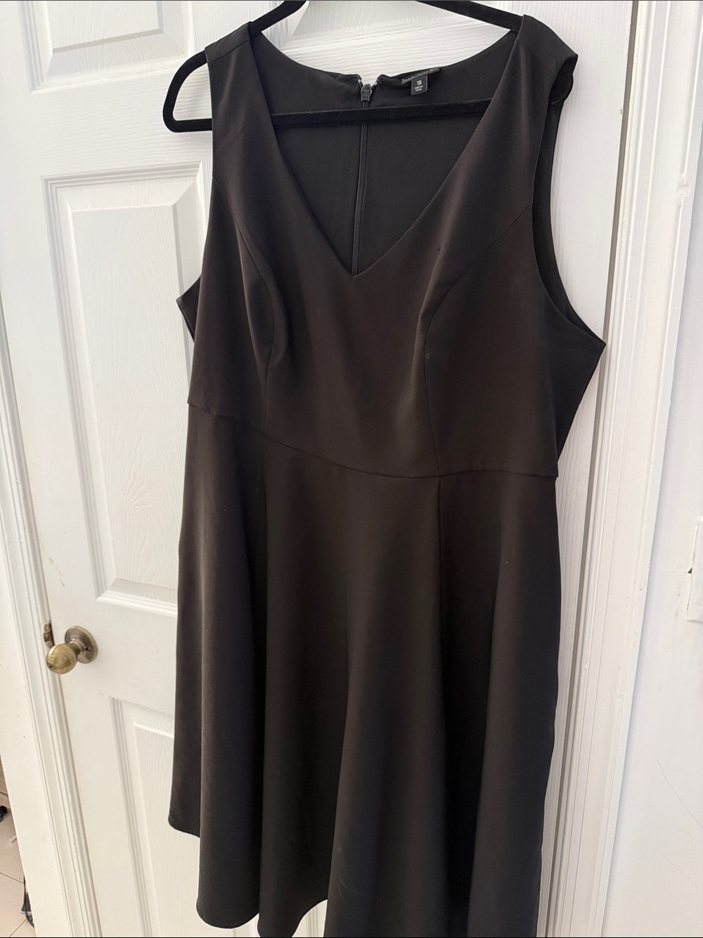 torrid Black V-Neck Sleeveless Midi Fit & Flare Dress